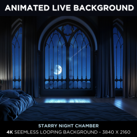 Starry Night Chamber Animated Stream Background